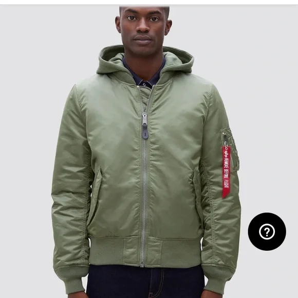 NWOT Alpha Industries MA-1 Natus Bomber Jacket with Removable Hood Size Large - Picture 2 of 16